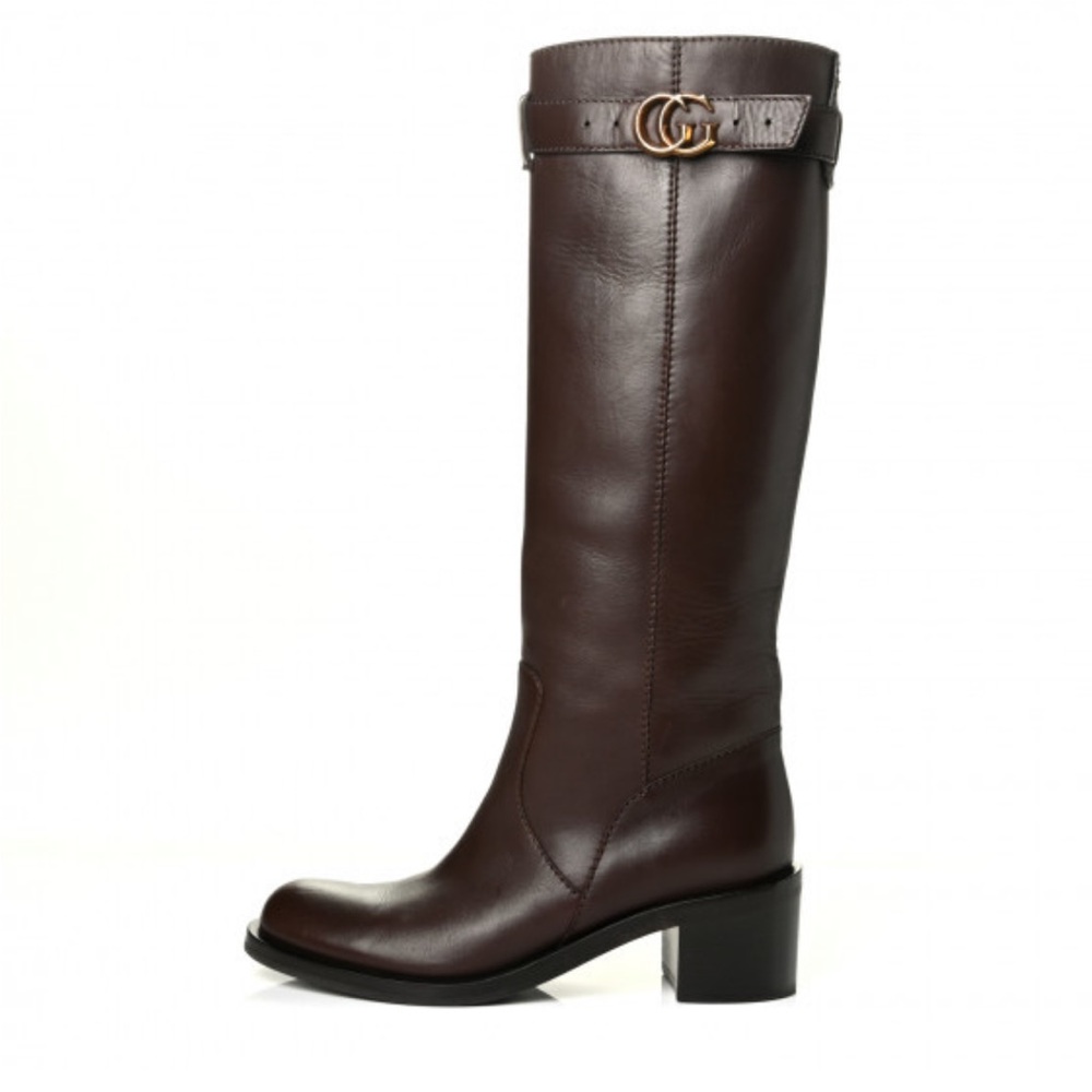 AUTHENTIC GUCCI Calfskin Interlocking G Riding Boot